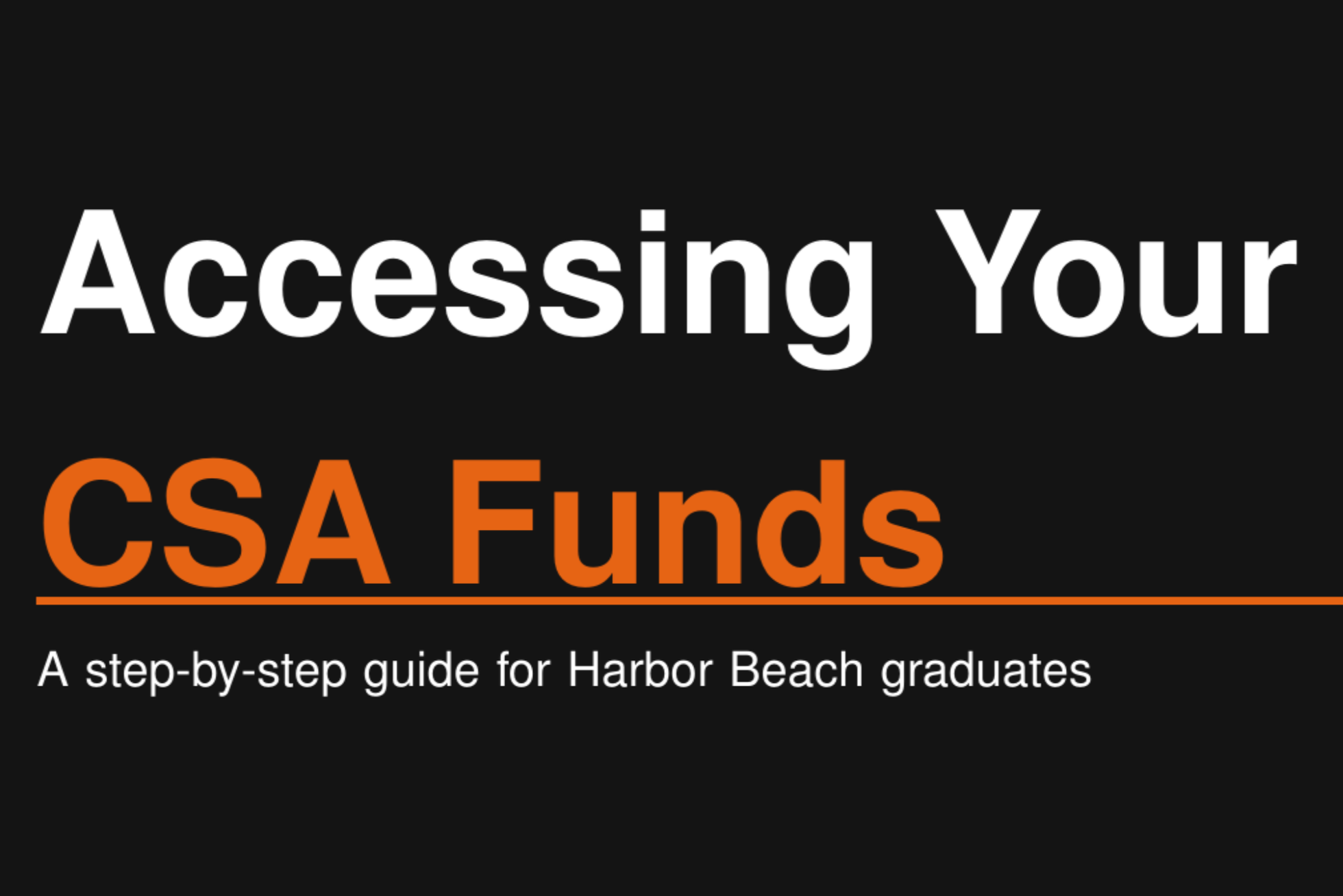 Accessing Harbor Beach Storrs Family CSA Funds