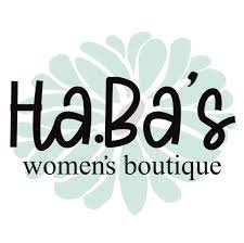 Haba's women's boutique logo with a floral background