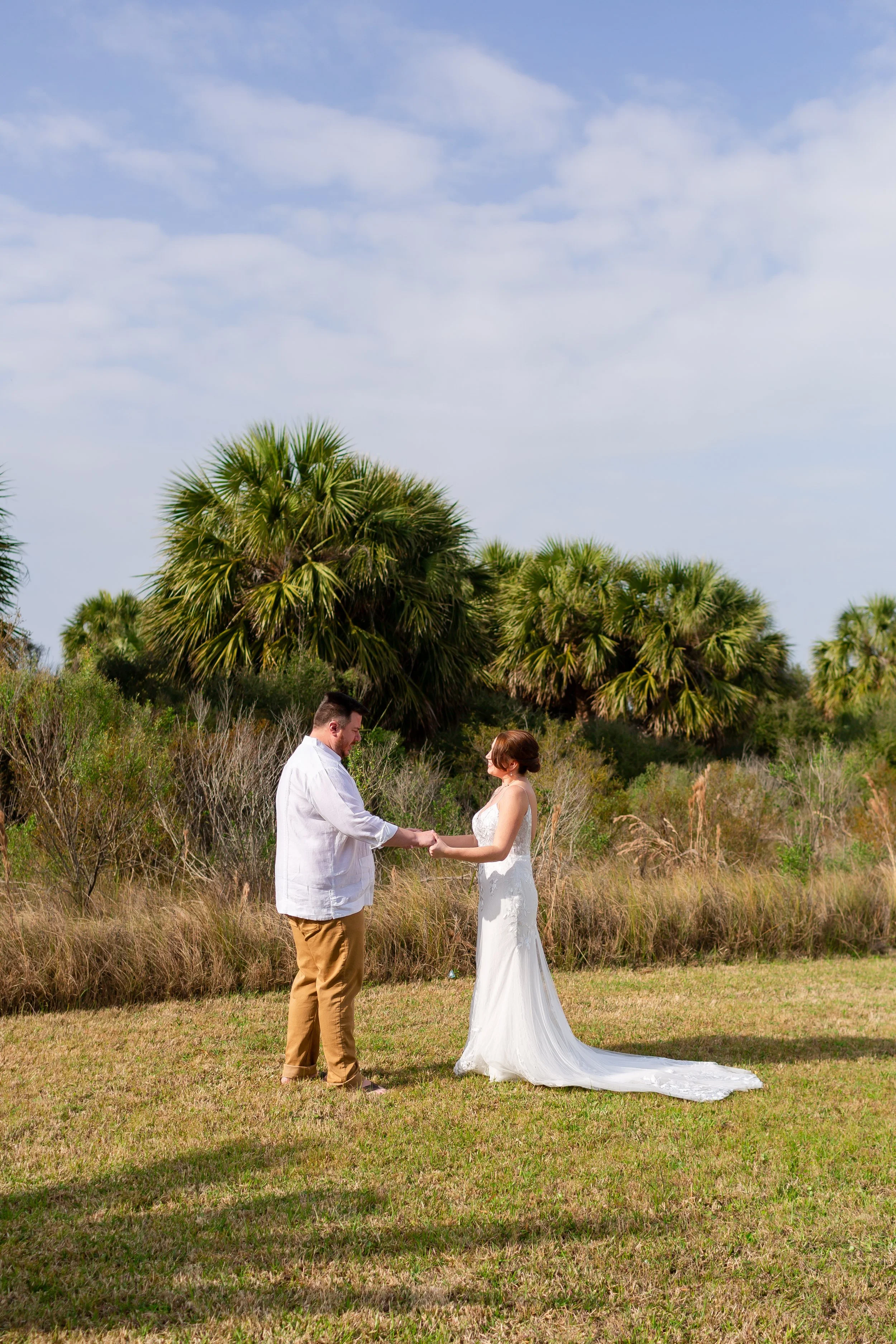 Bride and Groom First Look Galveston Island