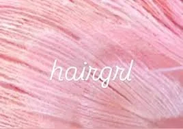 Pink background with the word 'hairgirl' written in white cursive.