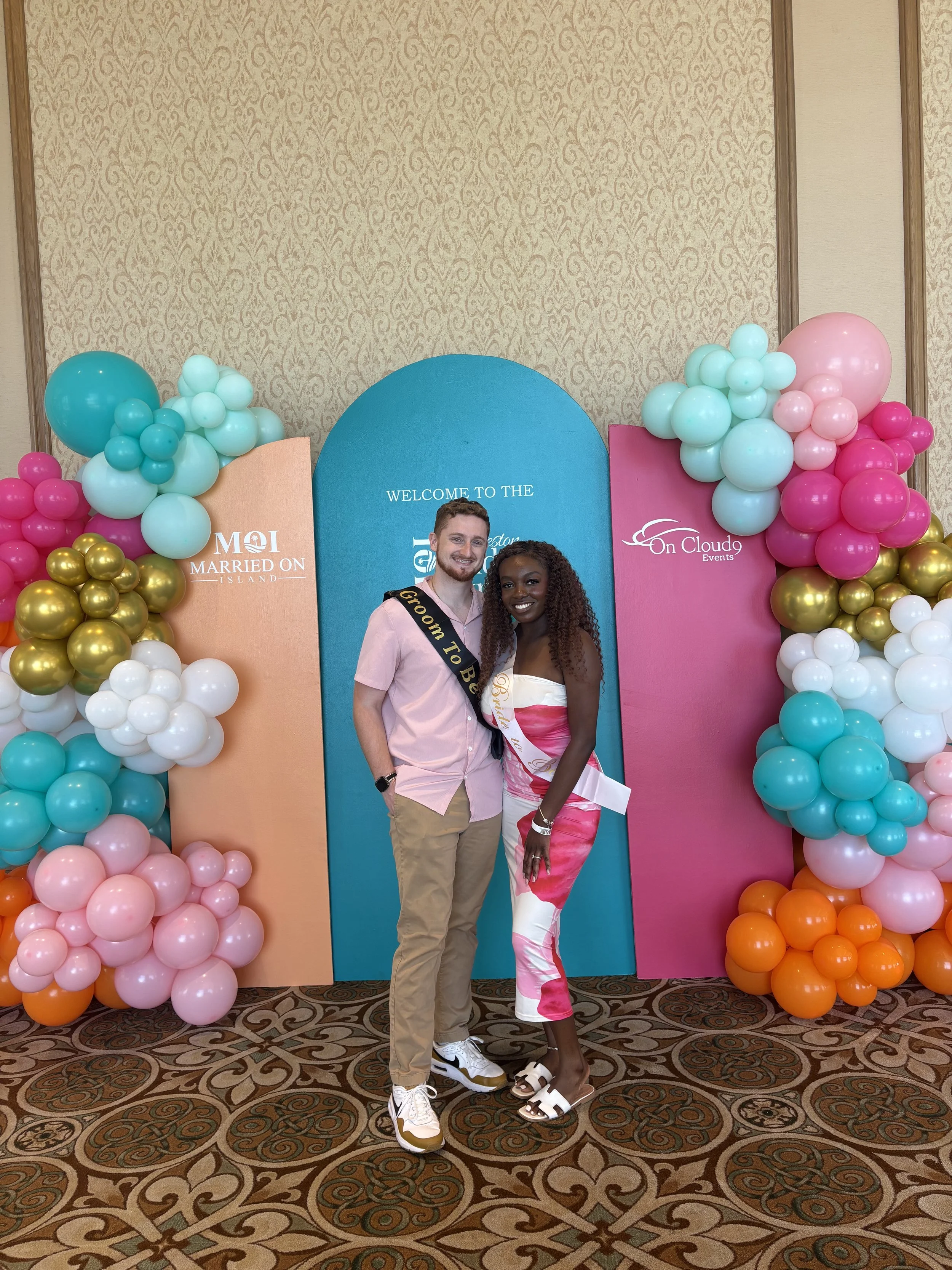 Newly Engaged Couple Attending Married on Island Bridal Expo Destination Wedding Planning