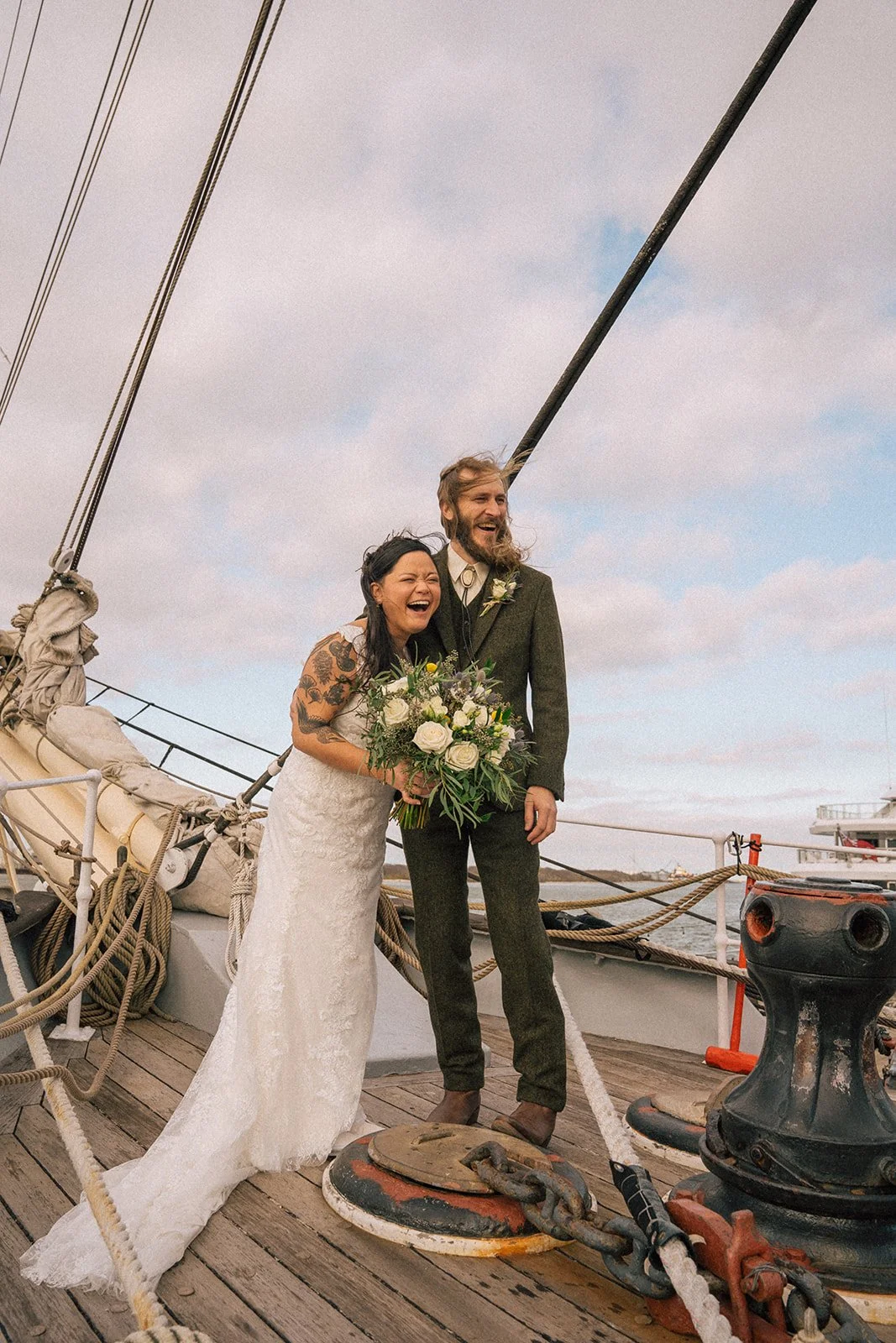 Tall Ship Elissa Wedding Portrait First Look