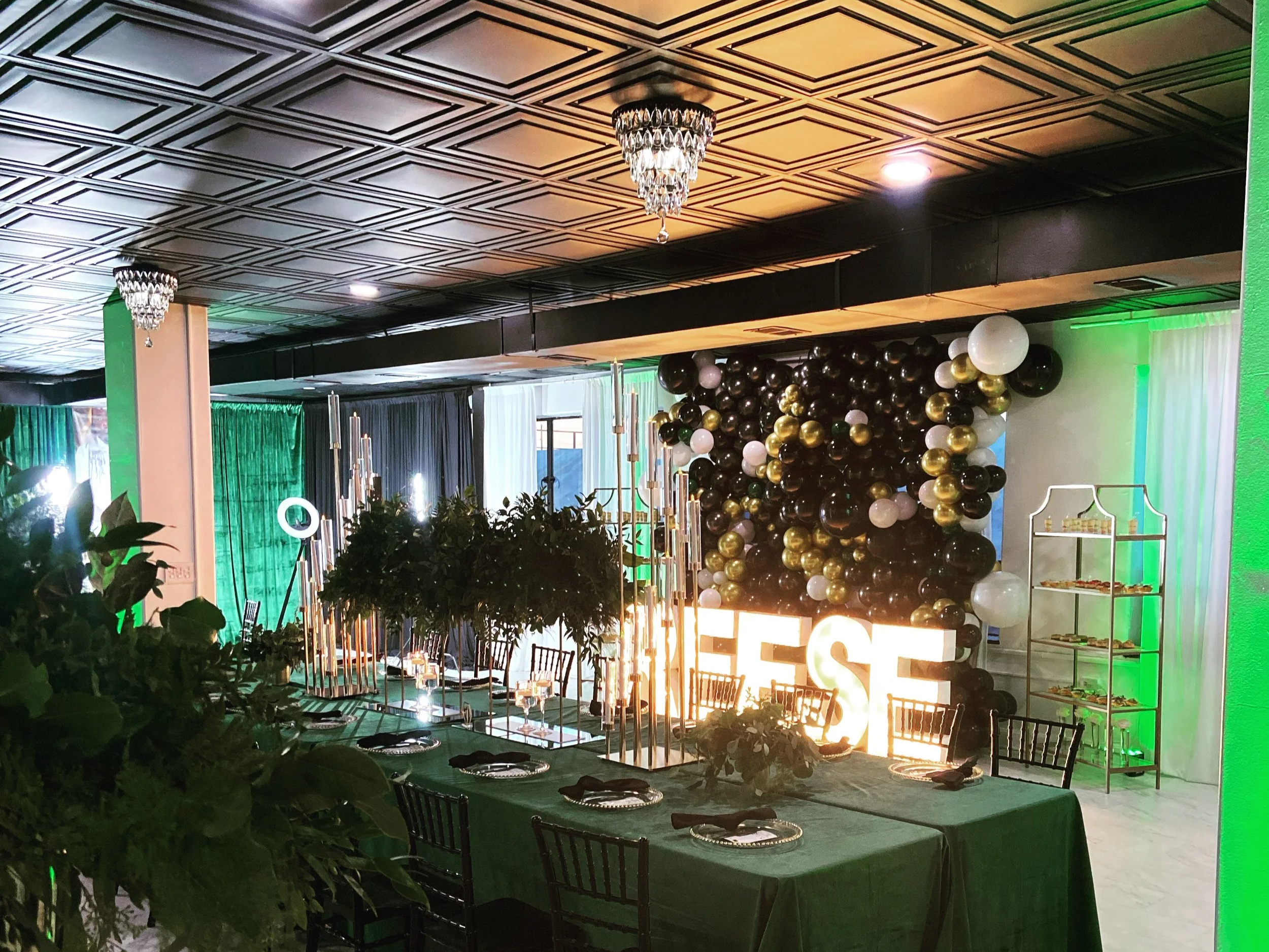 Green Birthday Decor for a Male designed by a Luxury Michigan Event Designer