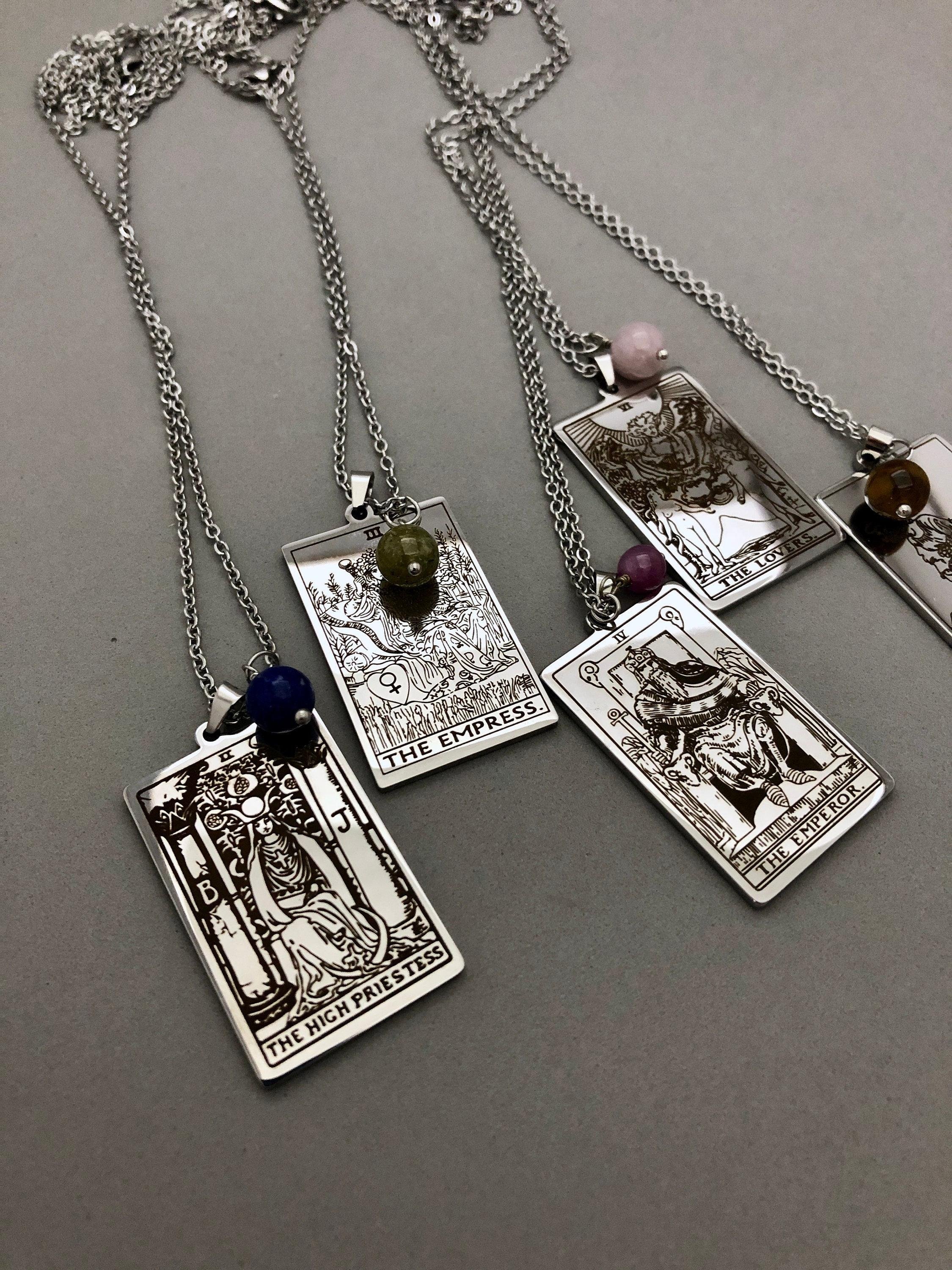 Stainless Steel Tarot Card Necklace (Major Arcana)