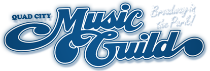 Logo for Quad City Music Guild with text 'Broadway in the Park!'