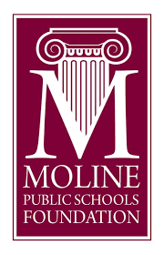 Moline Public Schools Foundation logo with a stylized classical column and the letter 'M'