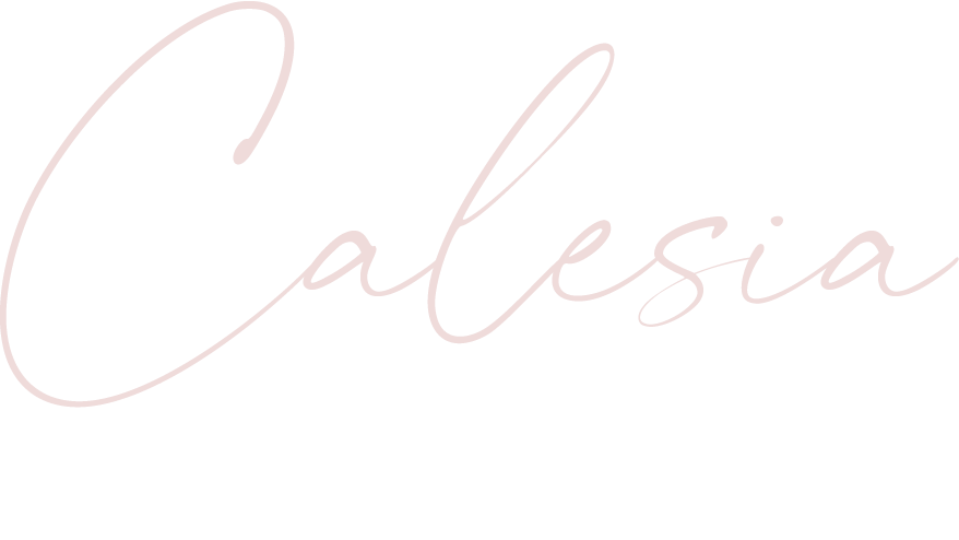 The word "Calesia" written in elegant, cursive script on a black background.