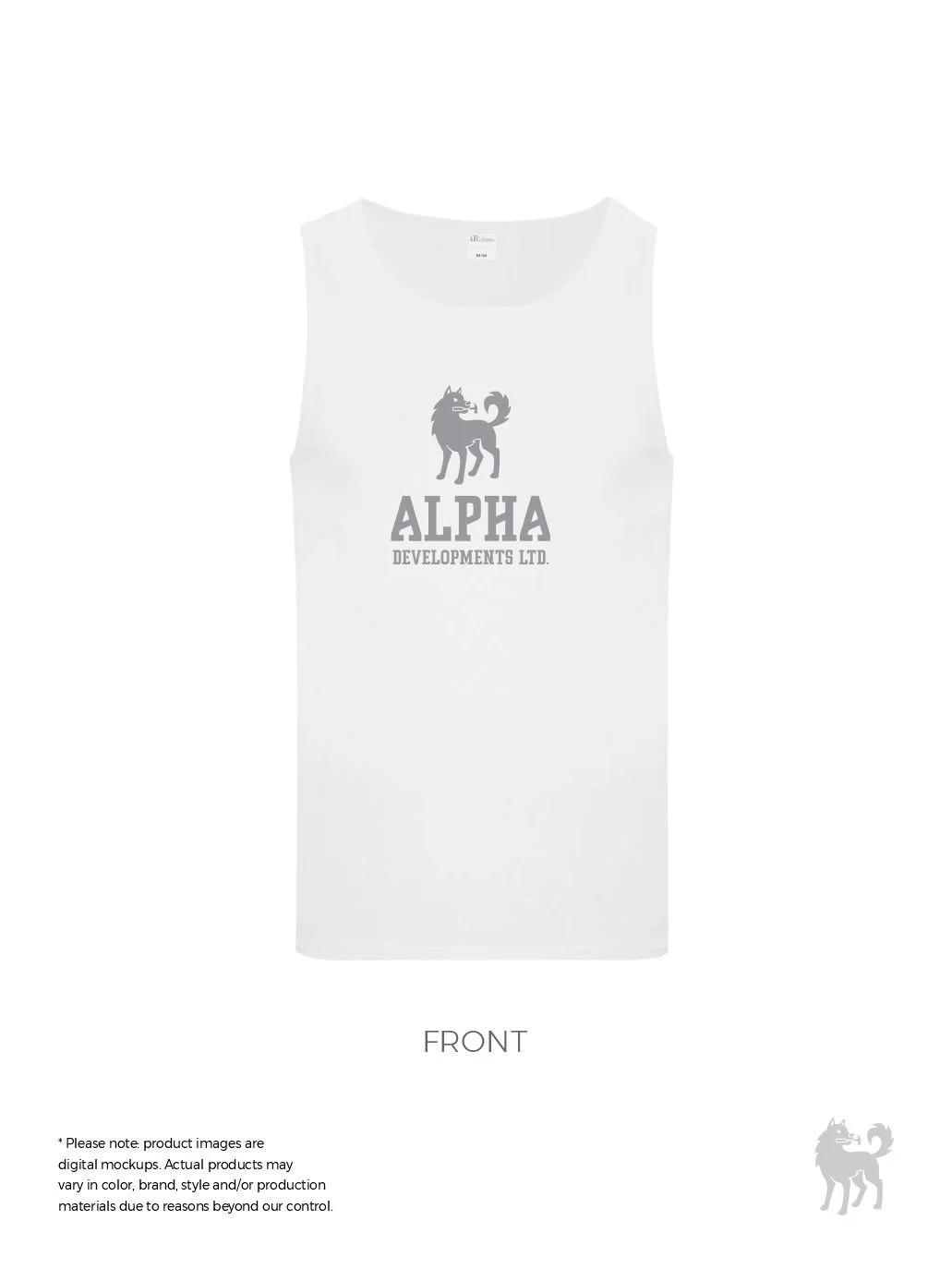 Alpha Developments Tank | White | Unisex | Minimum Order: 24