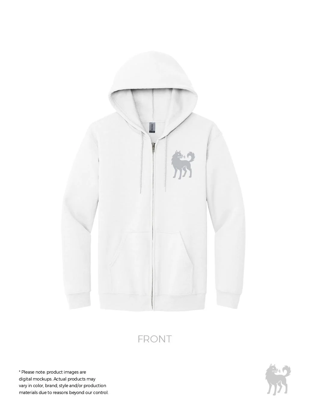 Alpha Developments Zipped Hoodie | White | Unisex | Minimum Order: 24