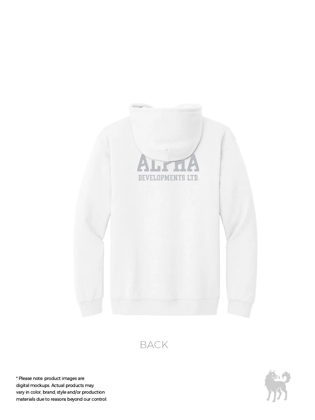 Alpha Development White Zip Up Hoodie Back.jpg