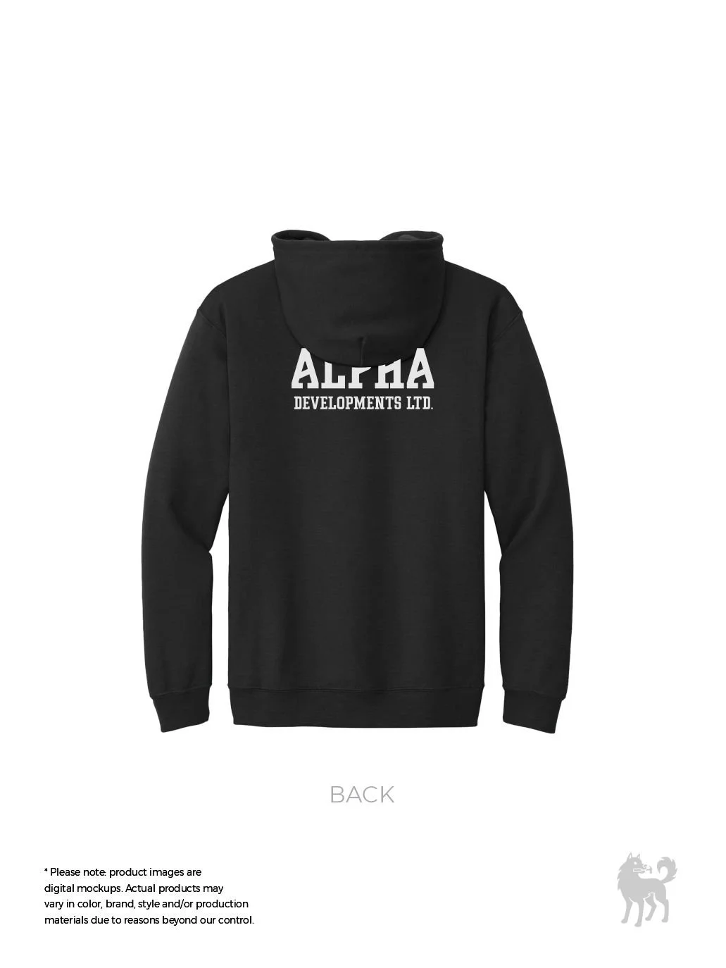 Alpha Development Black Zip Up Hoodie Back.jpg