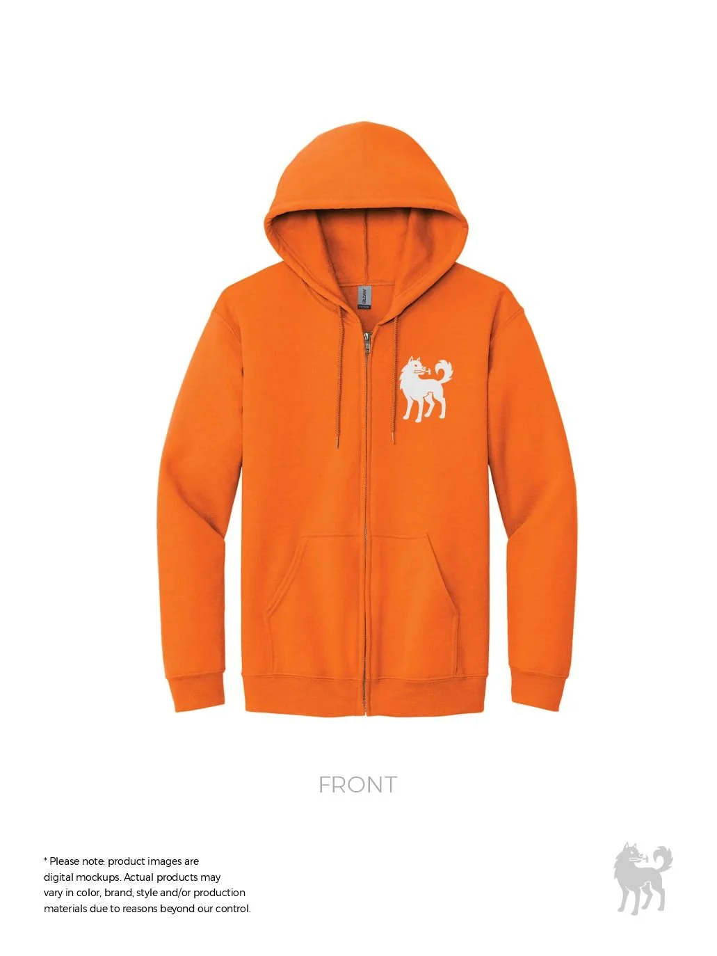 Alpha Developments Zipped Hoodie | Safety Orange | Unisex | Minimum Order: 24