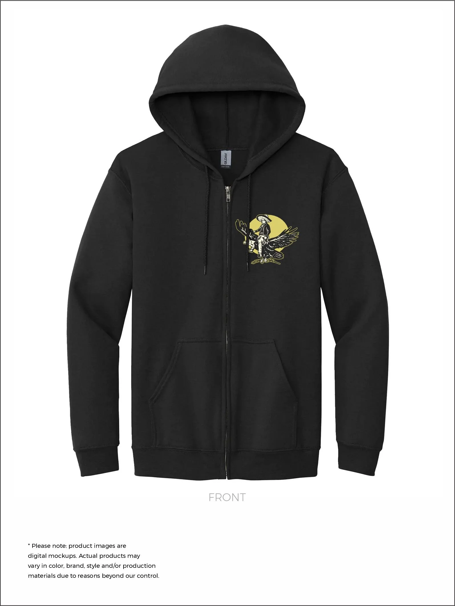 Headacres Zip Up Hoodie | Black | Unisex | Minimum Order:36