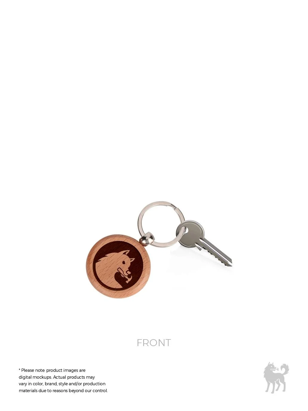 Alpha Developments Round Key Chain | Beech wood | Minimum Order:30
