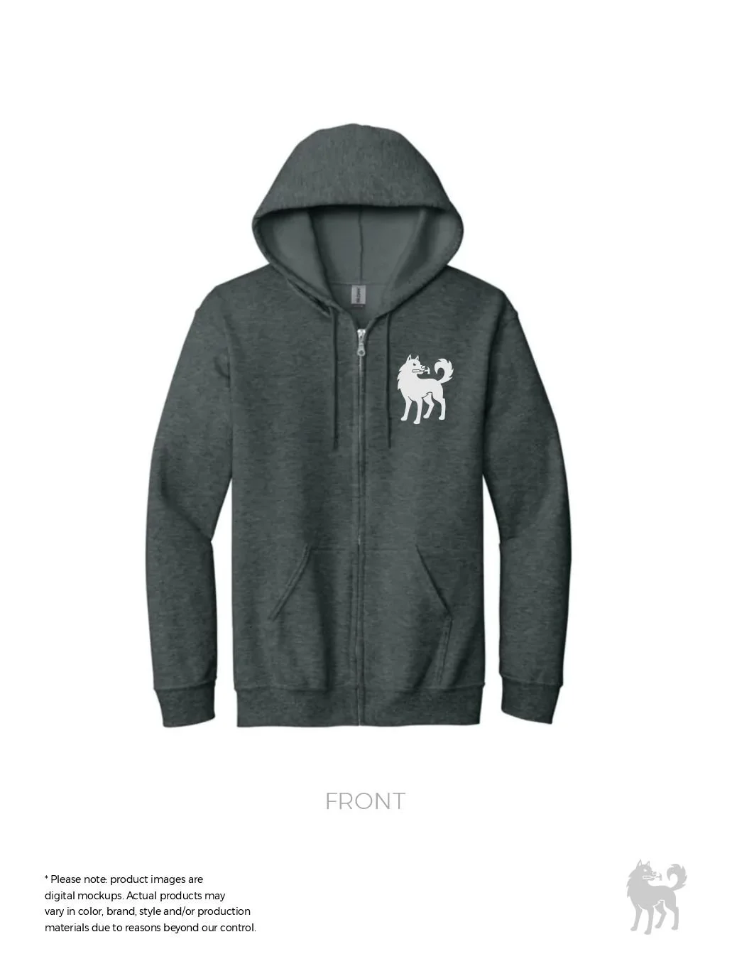 Alpha Developments Zipped Hoodie | Dark Heather | Unisex | Minimum Order: 24