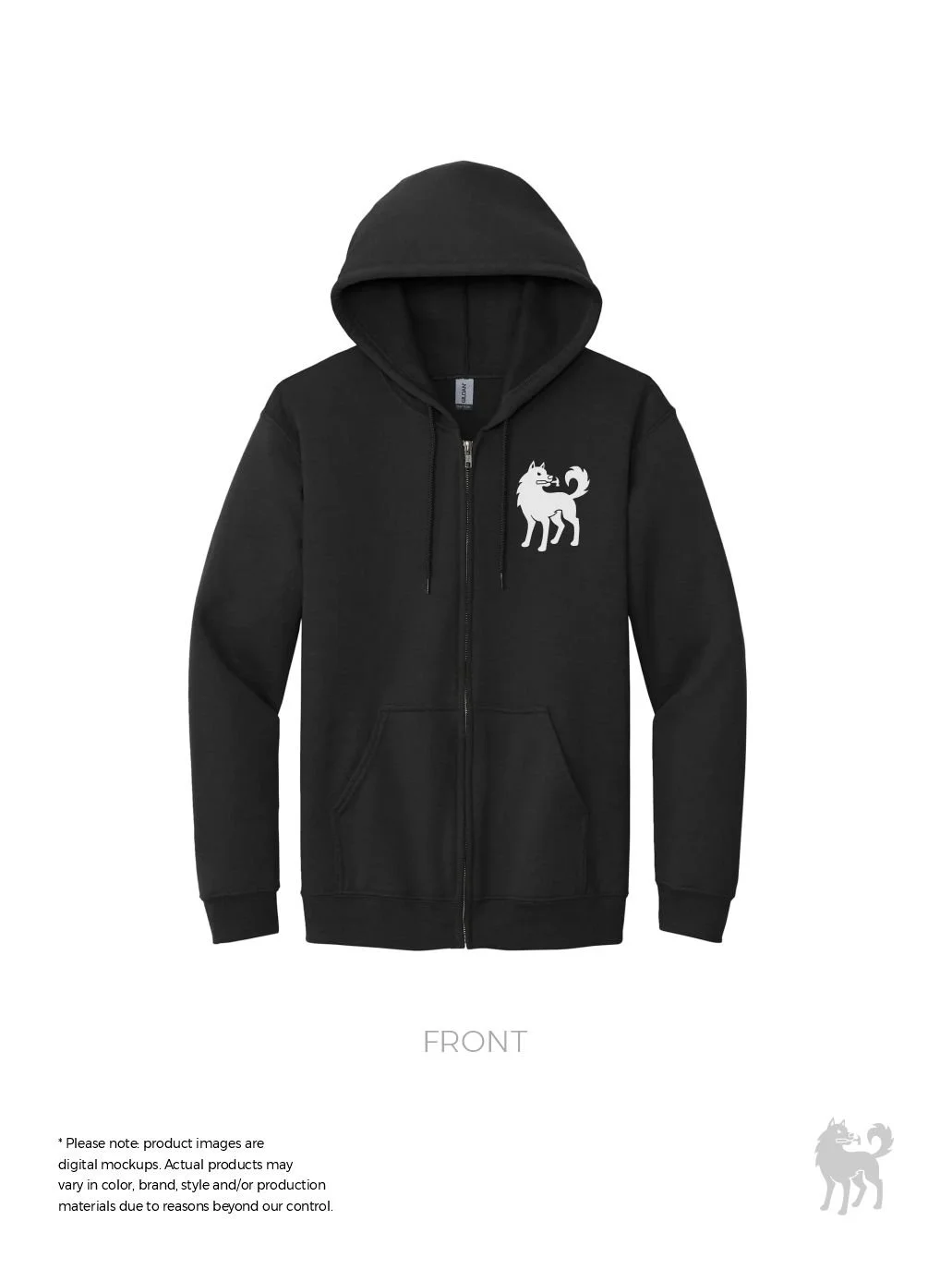 Alpha Developments Zipped Hoodie | Black | Unisex | Minimum Order: 24