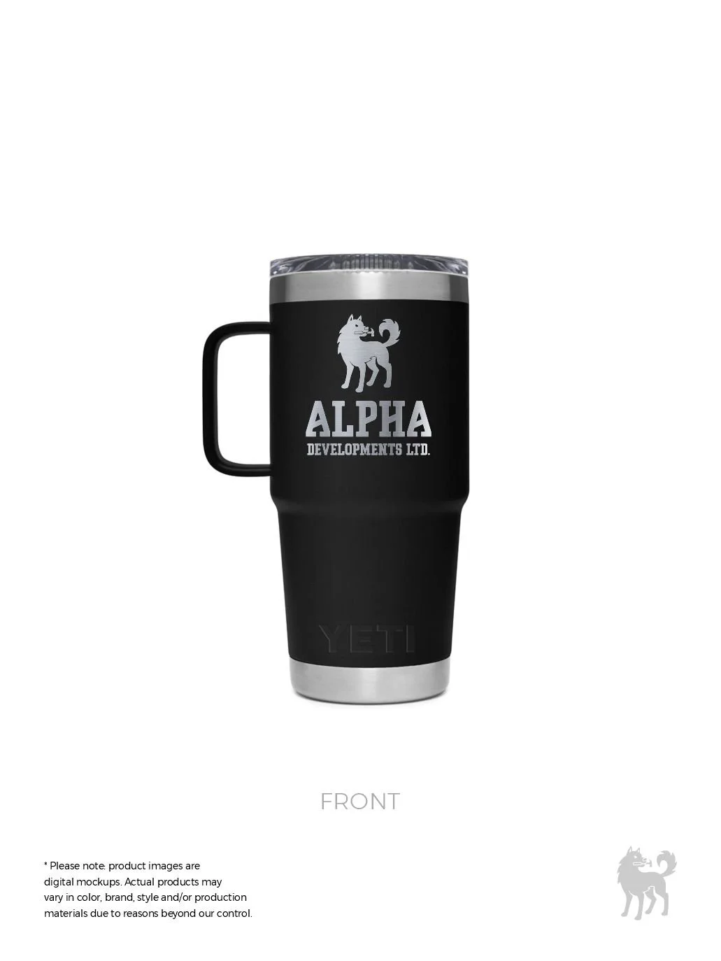 Alpha Developments 20 oz. YETI Rambler Travel Mug |  Black | Minimum Order:4