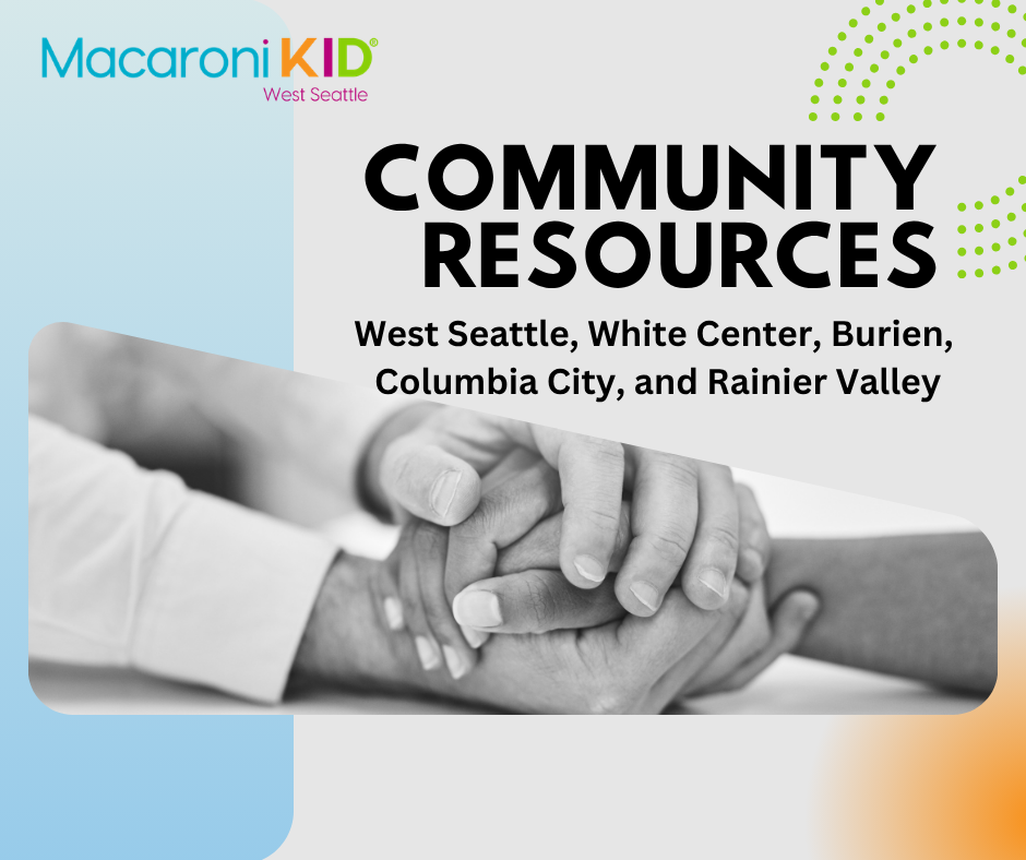 Graphic created for a community resources page on Macaroni Kid. Click the link to view the community resources page. 
