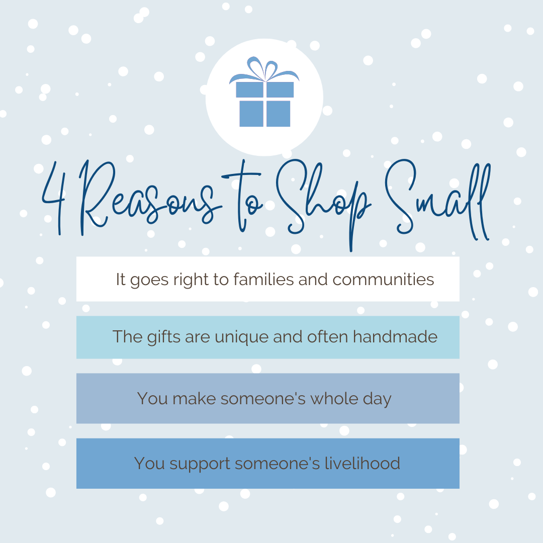 Graphic for a "Shop Local" guide for Macaroni Kid West Seattle. Click on the photo to view the original article written by me. 