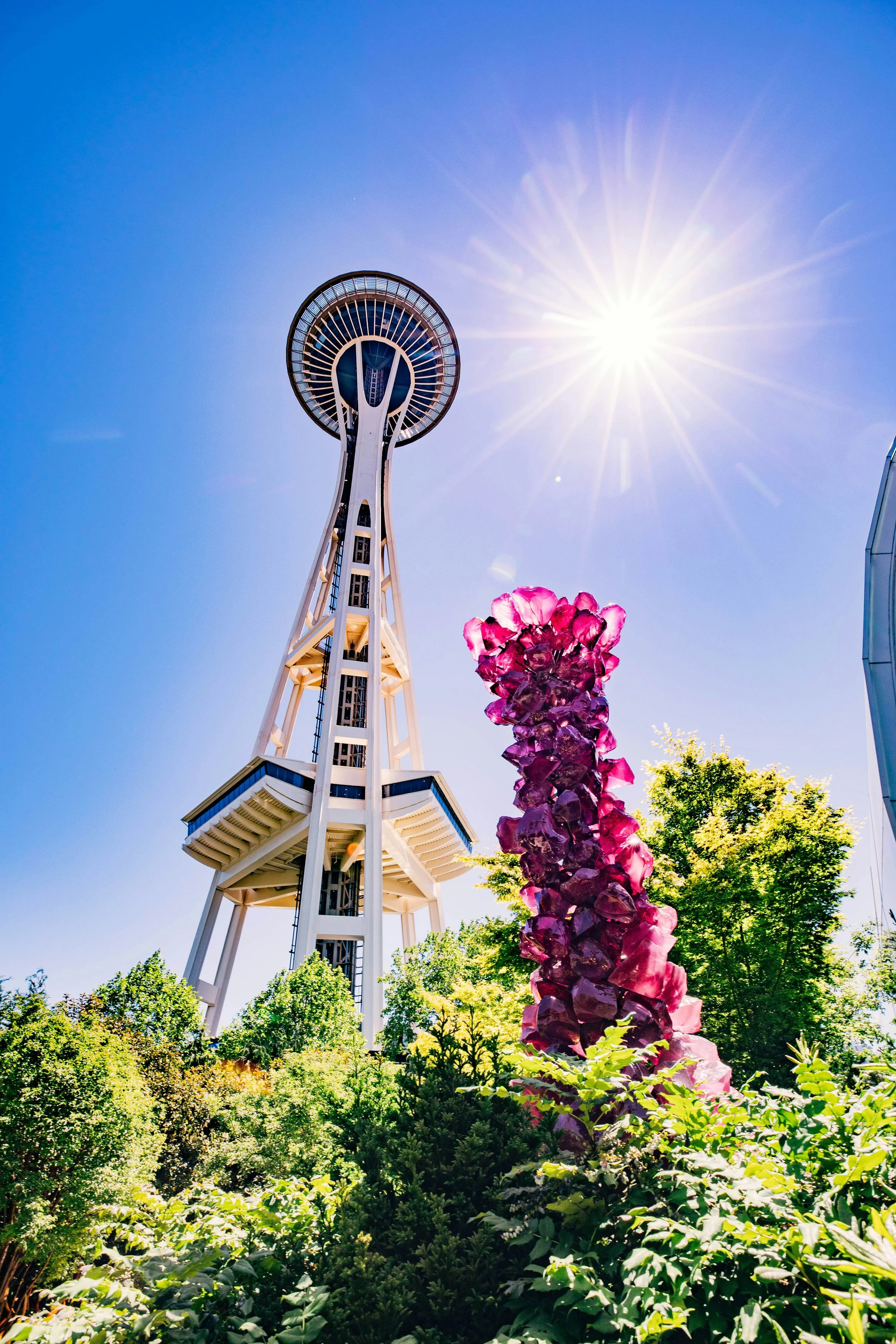 space needle and chihuly glass