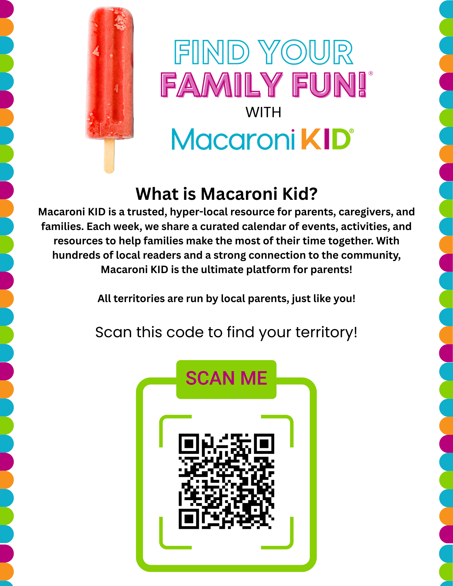 Marketing Flyer for Macaroni Kid West Seattle
