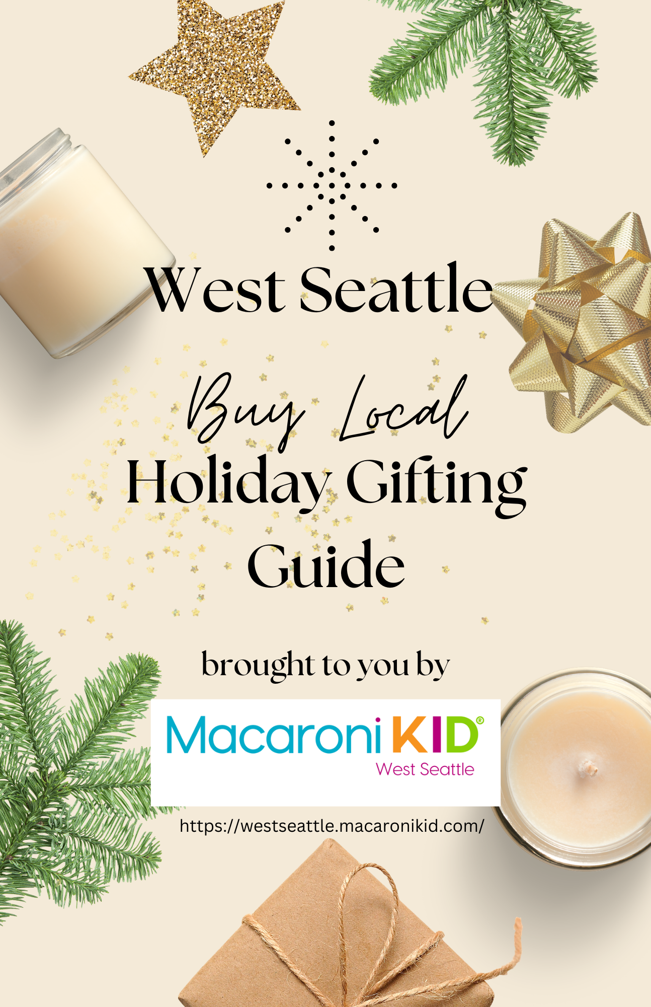 Graphic created for a seasonal Local Gifting Guide written by me. Click on the photo to view the original Guide written by me. 