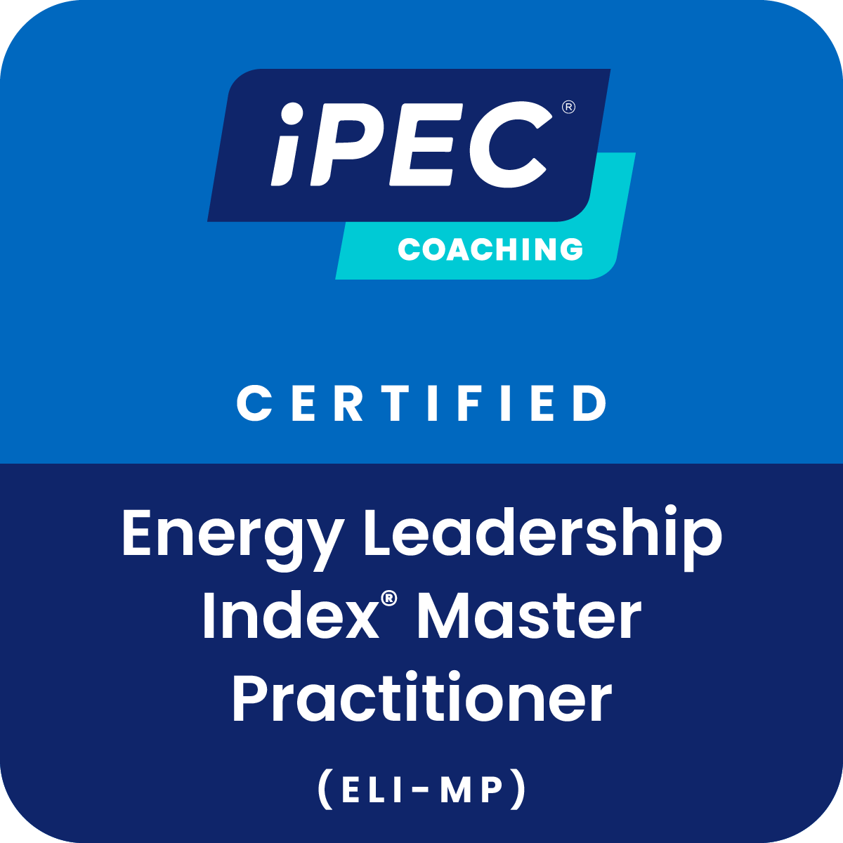 iPEC Coaching Certified Energy Leadership Index Master Practitioner badge.