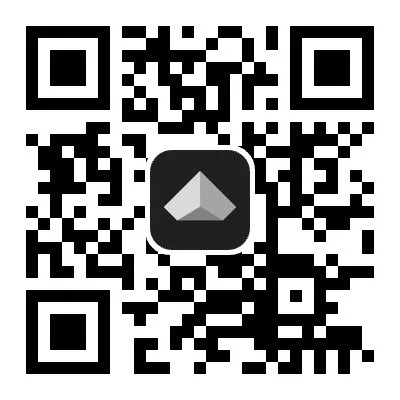 A QR code with an icon at the center representing a navigation or location app.