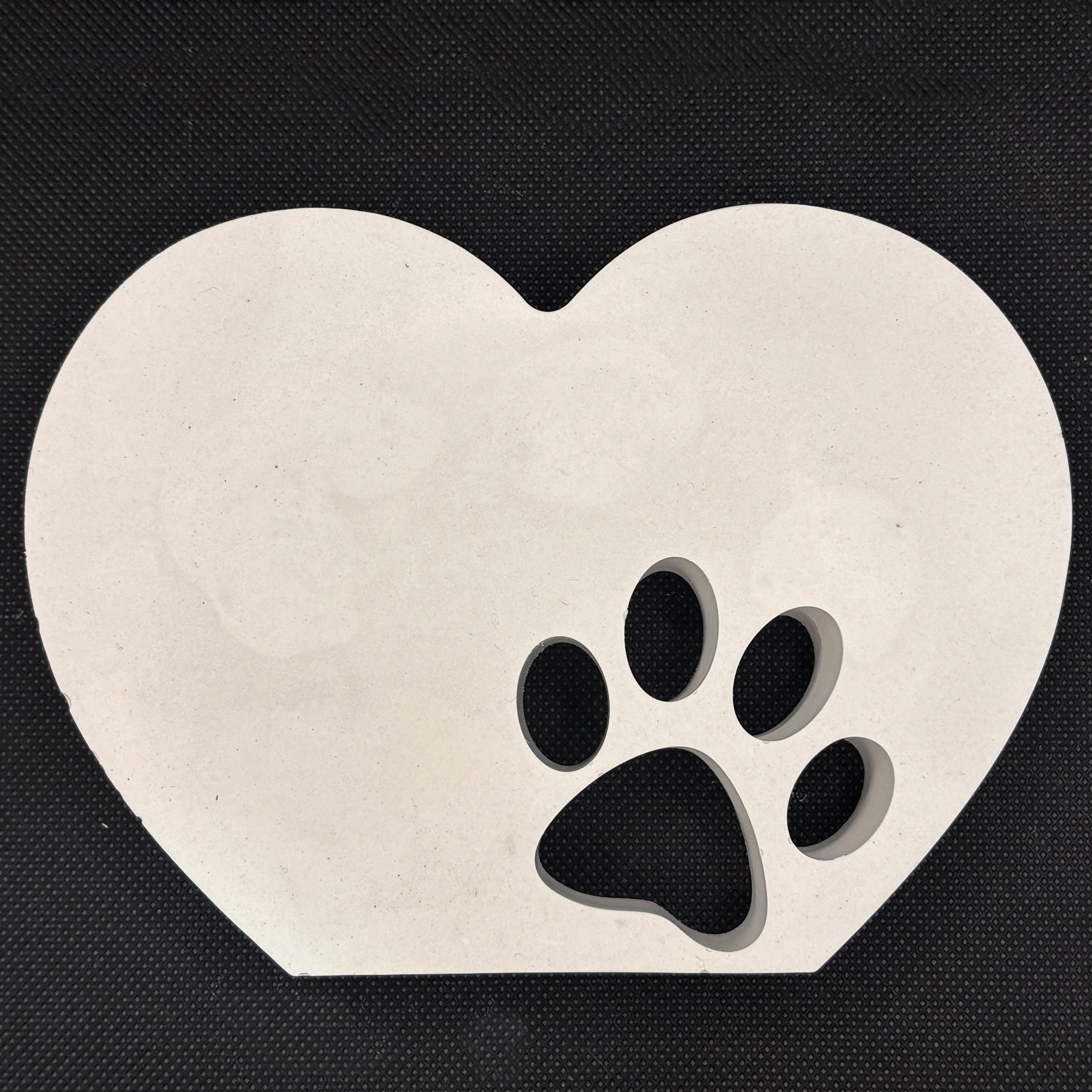 Corazón de yeso con huella de mascota para pintar – CREAX Costa Rica