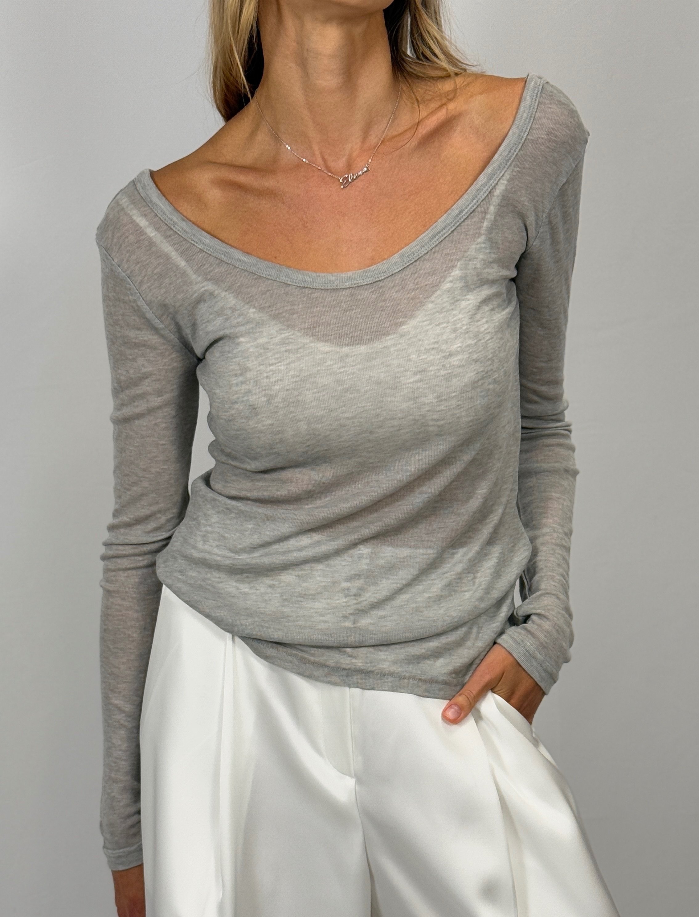 Wool long sleeve in gray