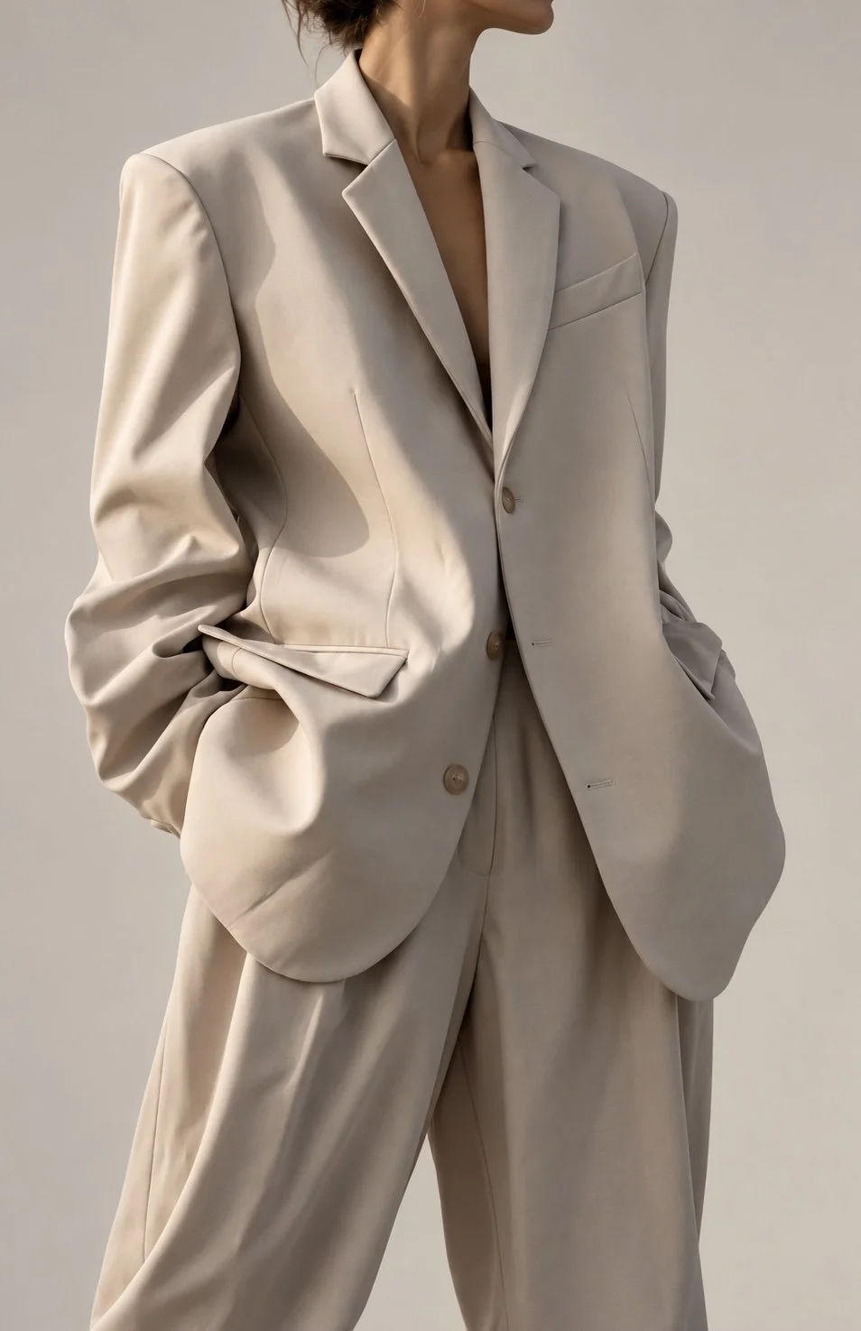 Oversized Blazer in Beige
