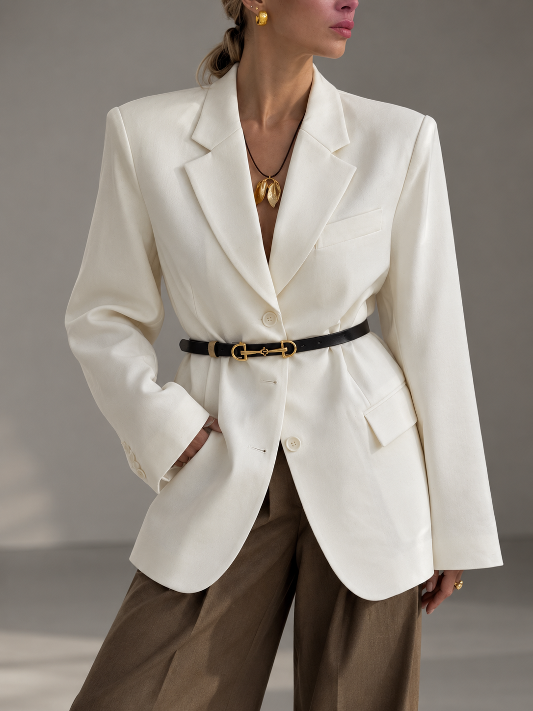 White Summer Blazer Women Jacket