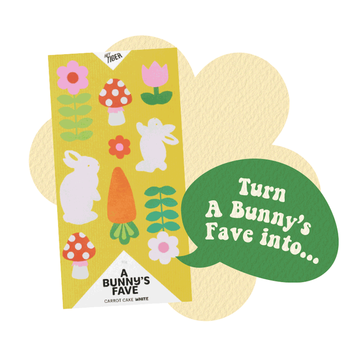 Colourful packaging design for a collection of chocolate bars, designed by Kitiya Palaskas and featuring folk art-inspired papercraft collage illustration in various Easter-themed motifs.