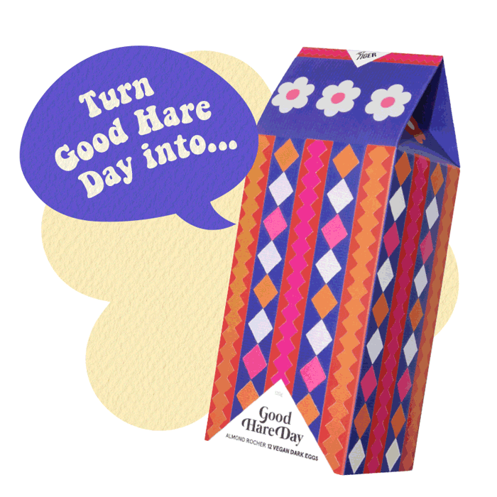 Colourful packaging design for a collection of chocolate bars, designed by Kitiya Palaskas and featuring folk art-inspired papercraft collage illustration in various Easter-themed motifs.