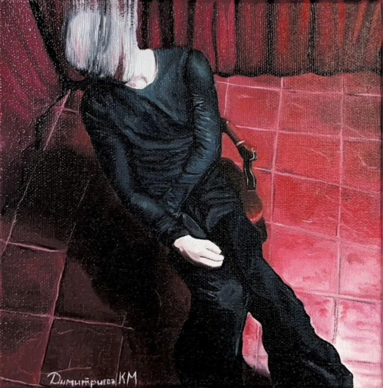 Fan art painting of Vyshel Pokurit inspired by the “sorry” and “cremation” albums.