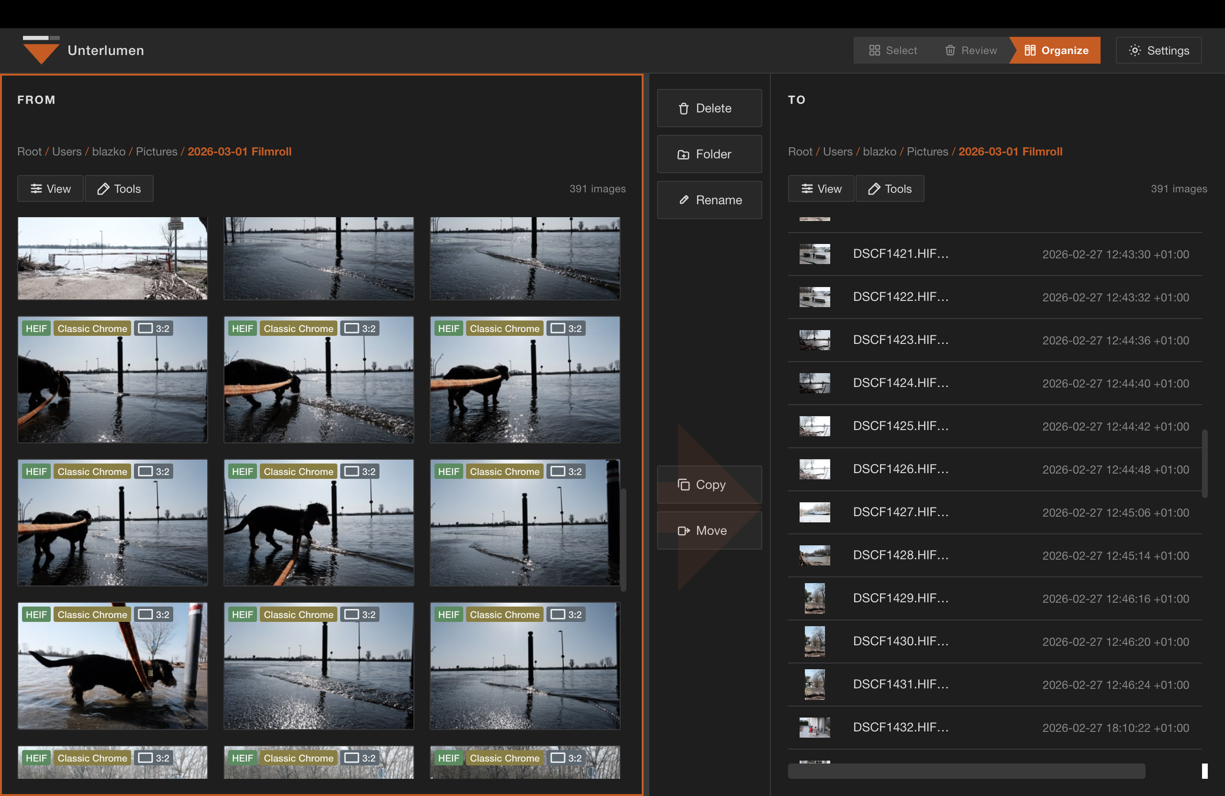 Norton or Midnight Commander like file handling