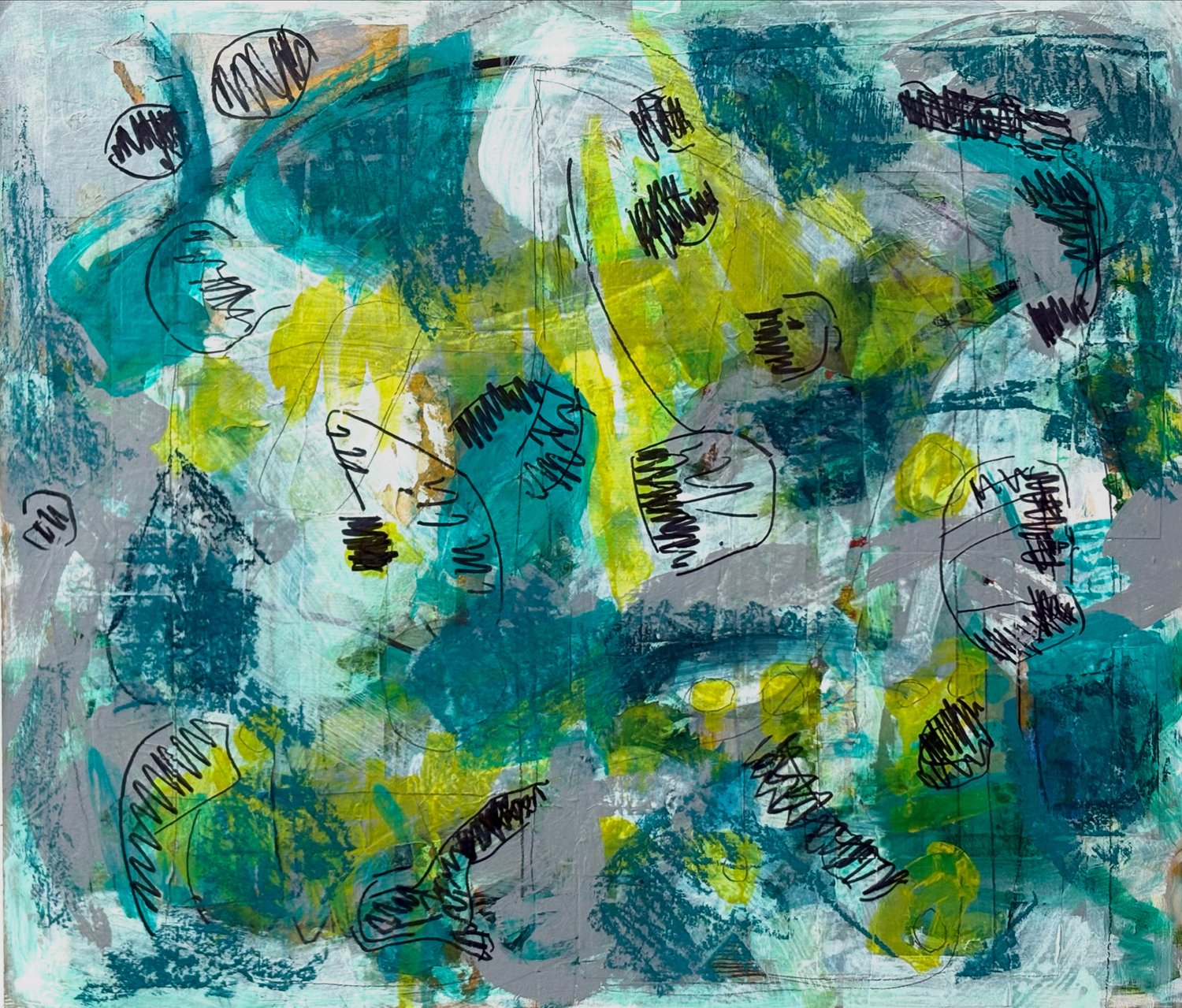 Late Summer, 70x60cm paint, ink on board