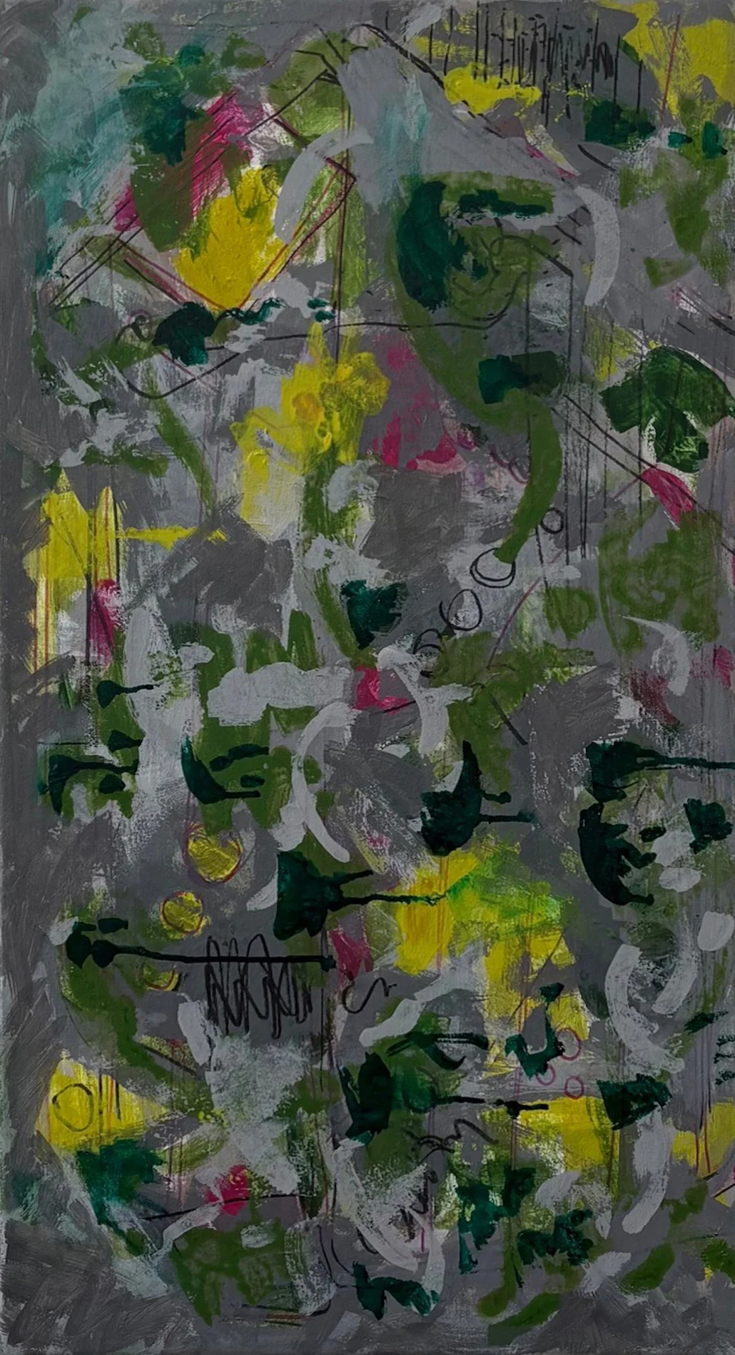 Vertical Green, 40x73cm, paint on canvas