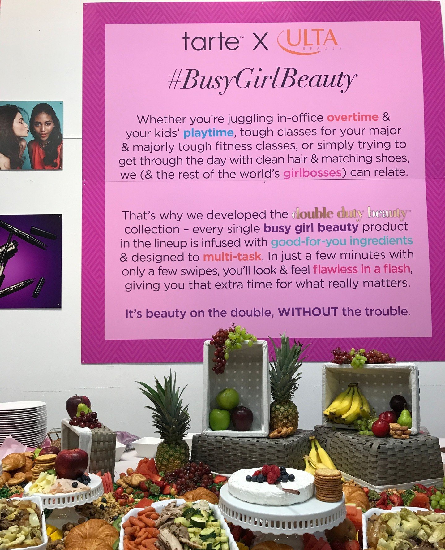 CASE STUDY: TARTE/ULTA #BusyGirlBeauty⁠
⁠
Format: All-day Influencer Event Come &amp; Go Grazing⁠
Scope: Menu planning, catering, staffing. ⁠
Guest Count: 300⁠