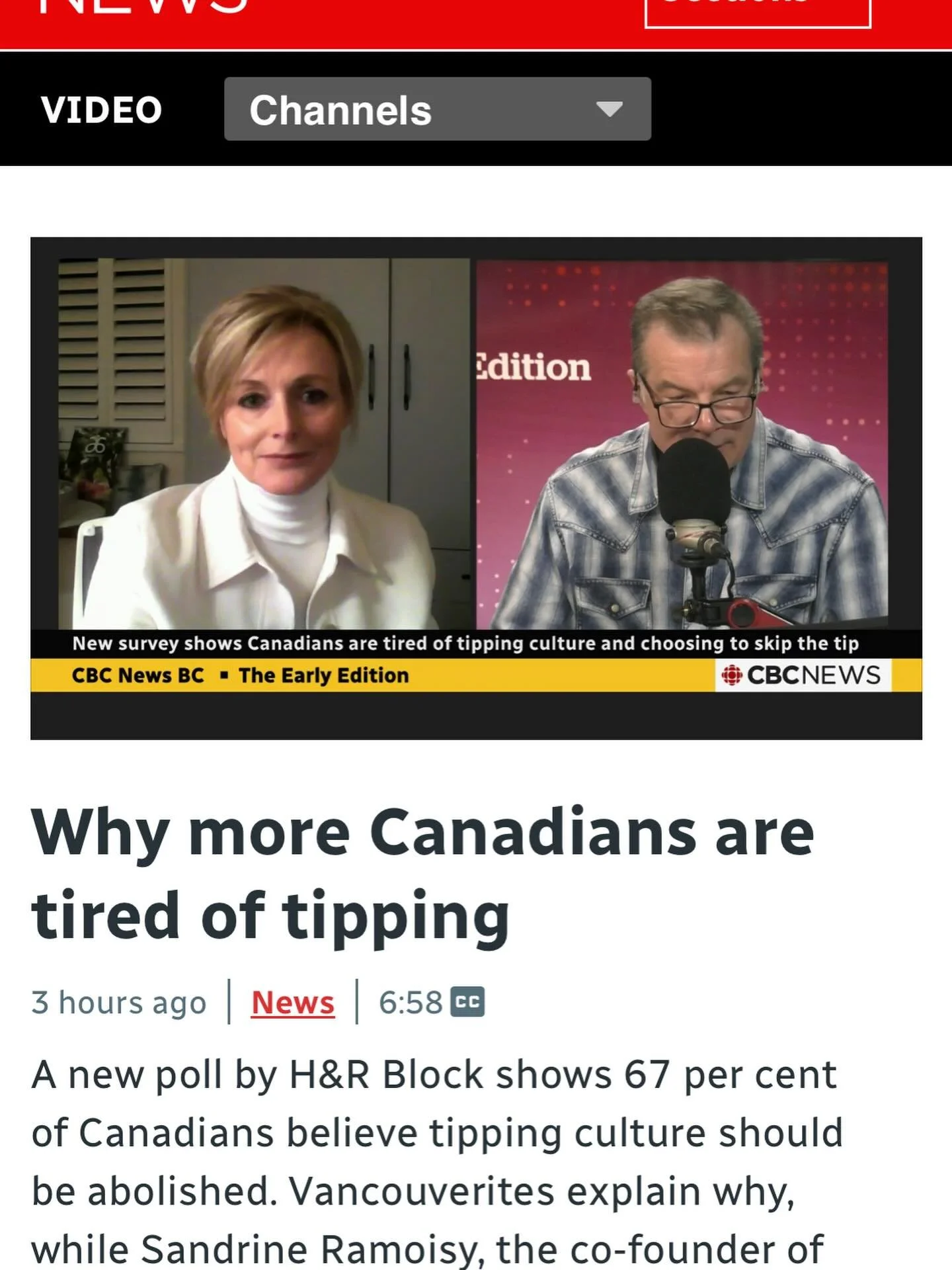 This morning was an exciting one.

I had the opportunity to speak about tipping policy across British Columbia with four different radio shows:

6:37 AM &ndash; Victoria &ndash; On the Island with Gregor Craigie
6:50 AM &ndash; Vancouver &ndash; The 