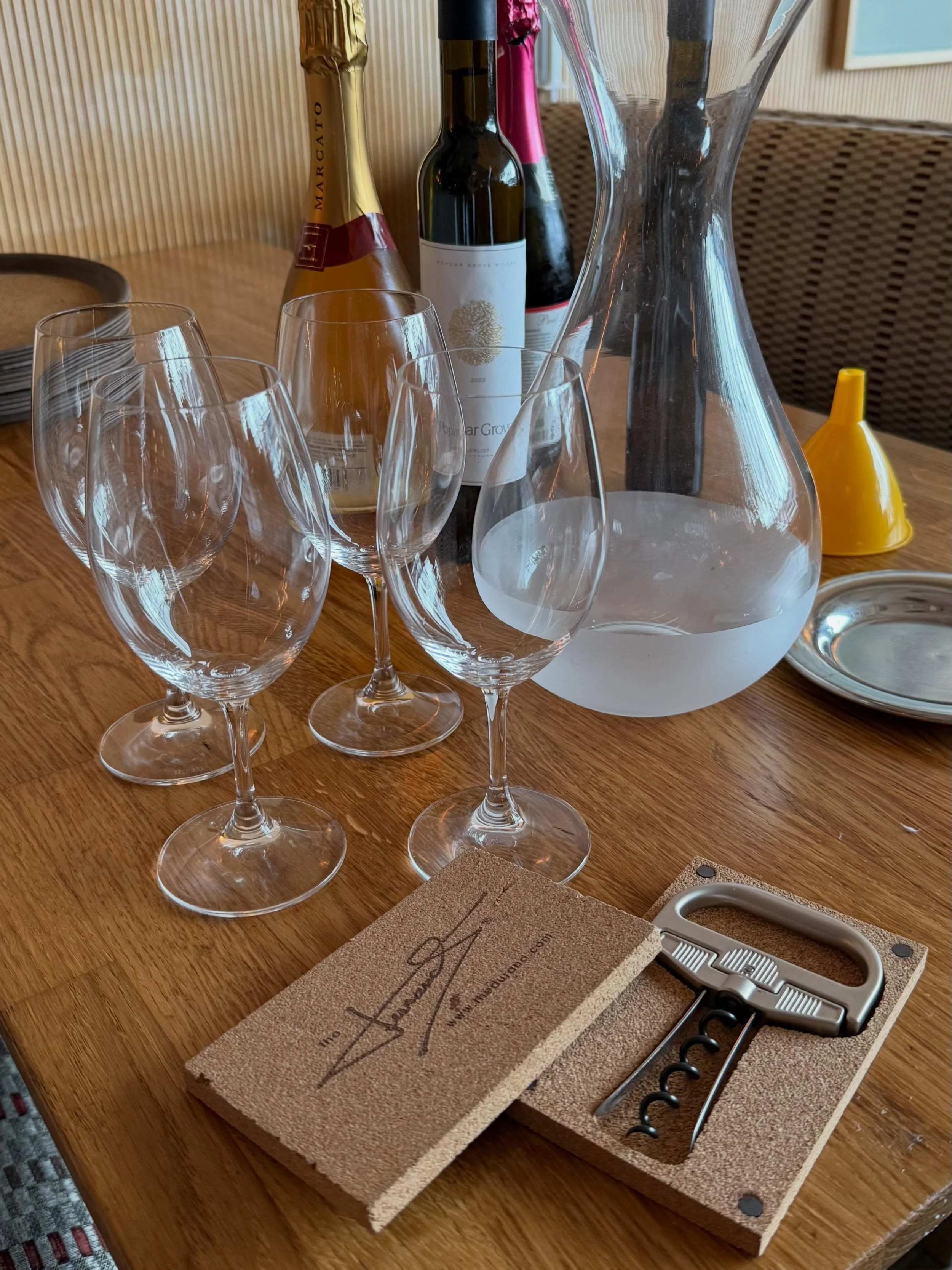 Ready for class. In the senior server course, we talk about why and how to decant wine, as well as how to handle old corks with a Durand!