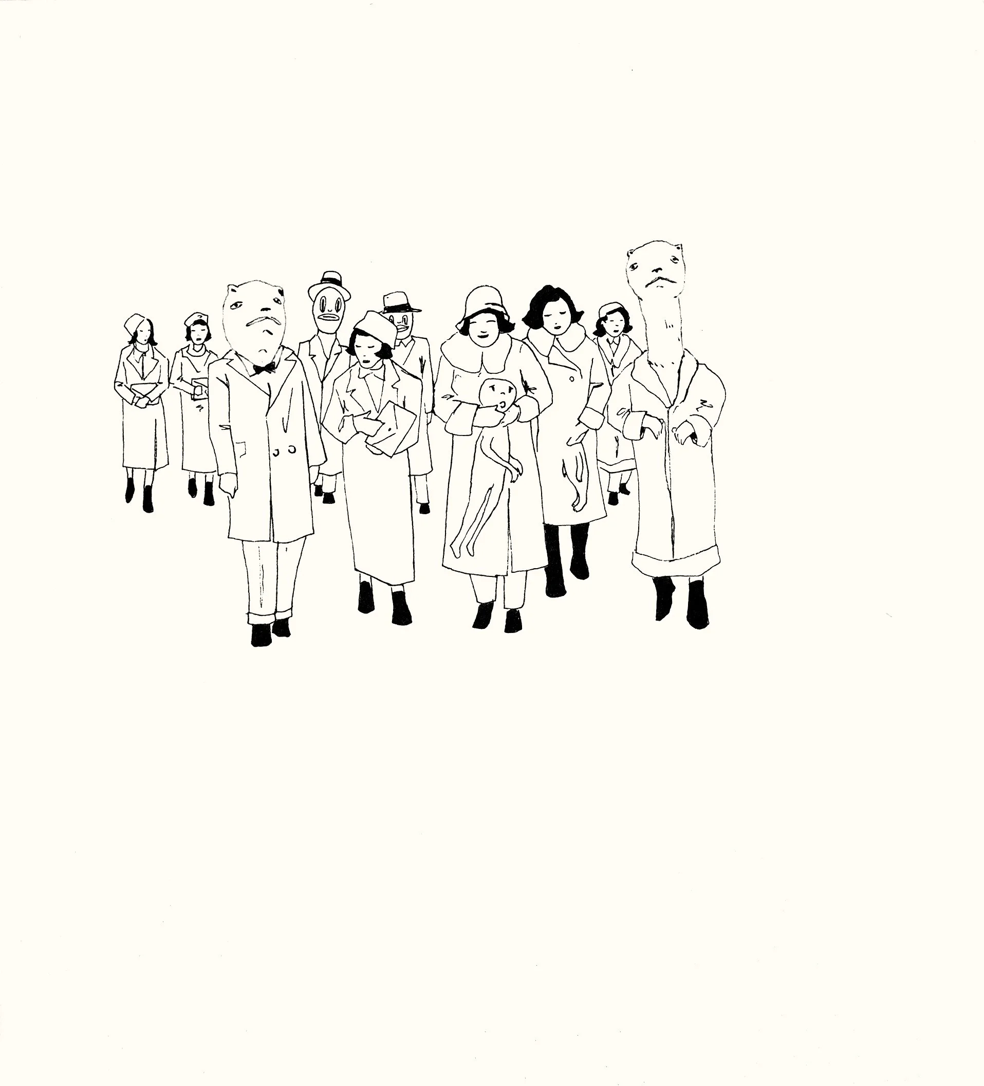 Marcel Dzama, The Cabin of Count Dracula, 2005.  20 hand-drawn lithographs, wooden cabin with faux fur, and 9" record.  