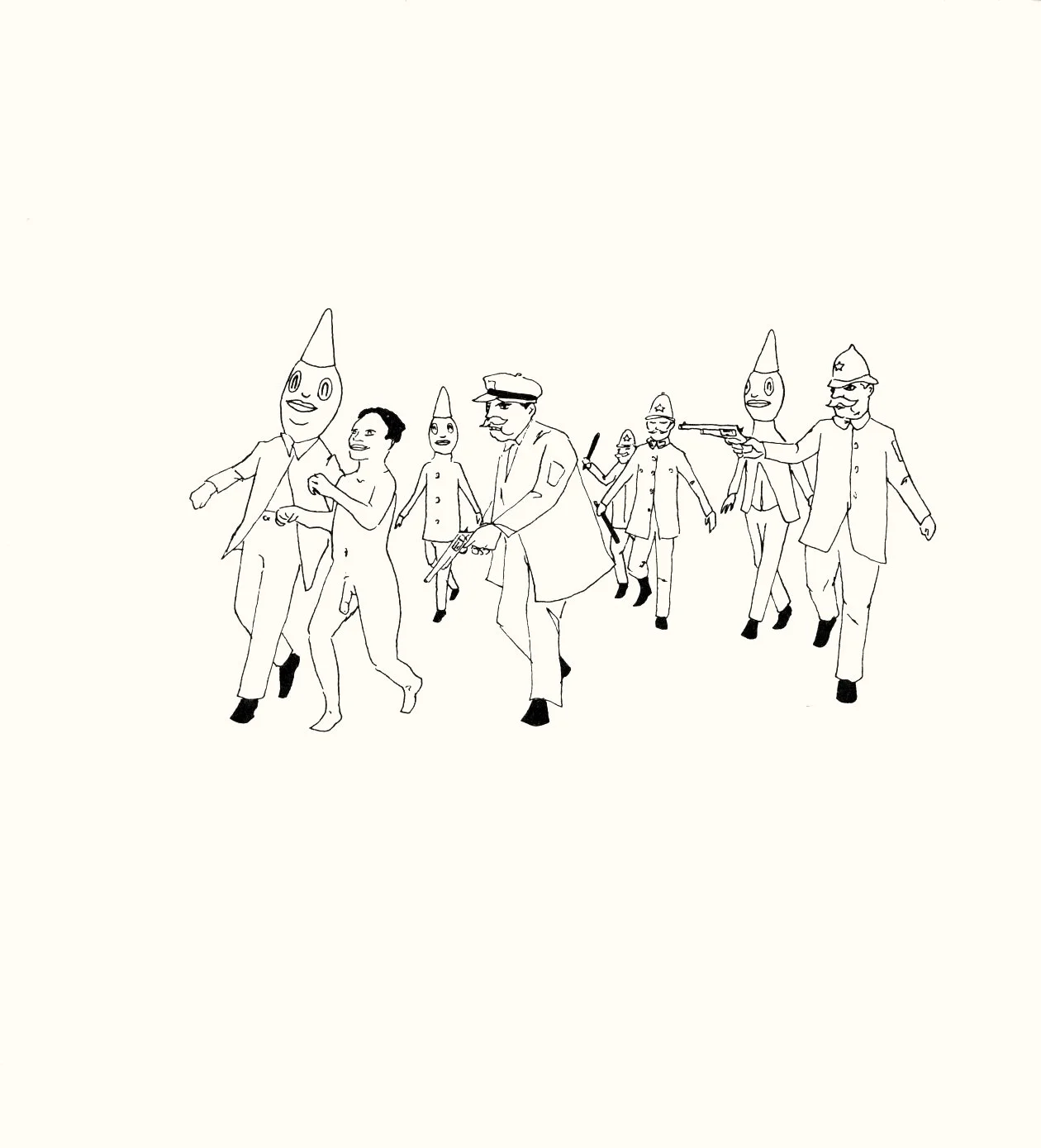 Marcel Dzama, The Cabin of Count Dracula, 2005.  20 hand-drawn lithographs, wooden cabin with faux fur, and 9" record.  