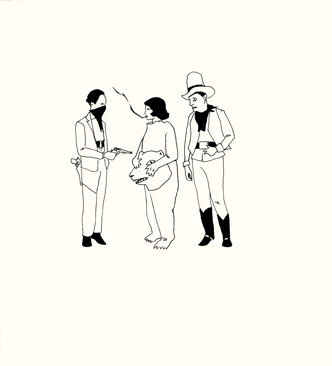 Marcel Dzama, The Cabin of Count Dracula, 2005.  20 hand-drawn lithographs, wooden cabin with faux fur, and 9" record.  