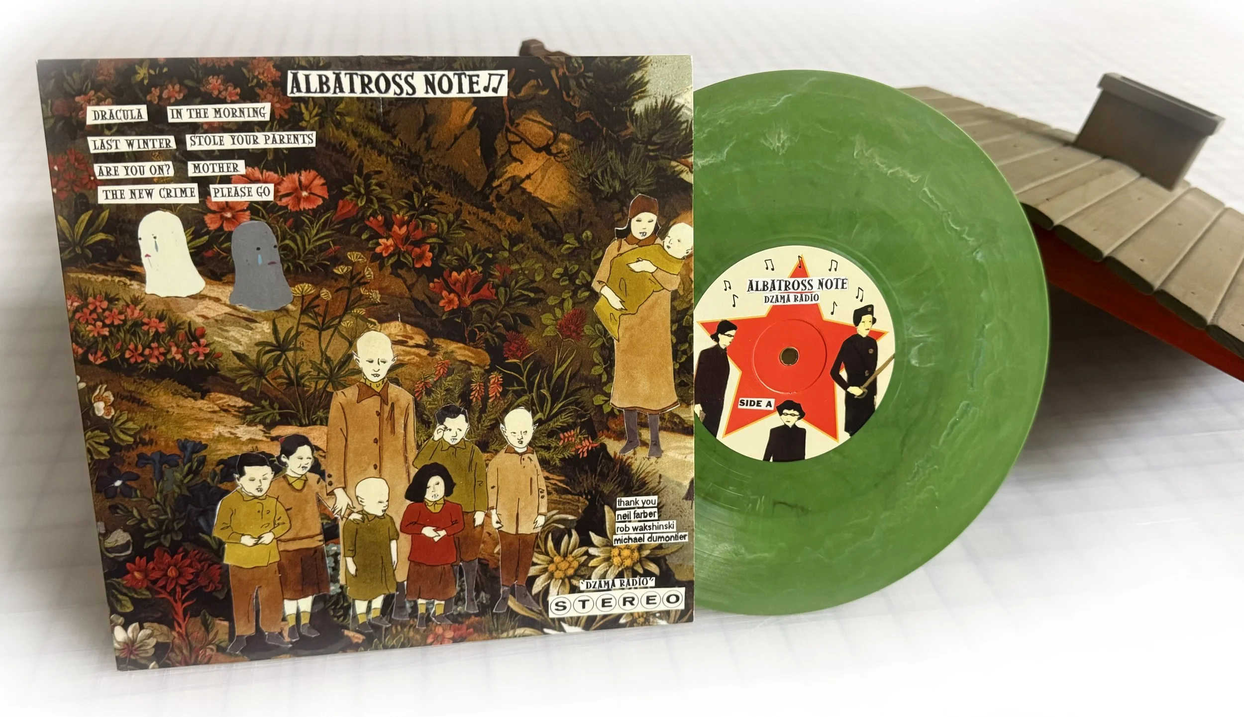 Marcel Dzama, The Cabin of Count Dracula, 2005.  20 hand-drawn lithographs, wooden cabin with faux fur, and 9" record.  