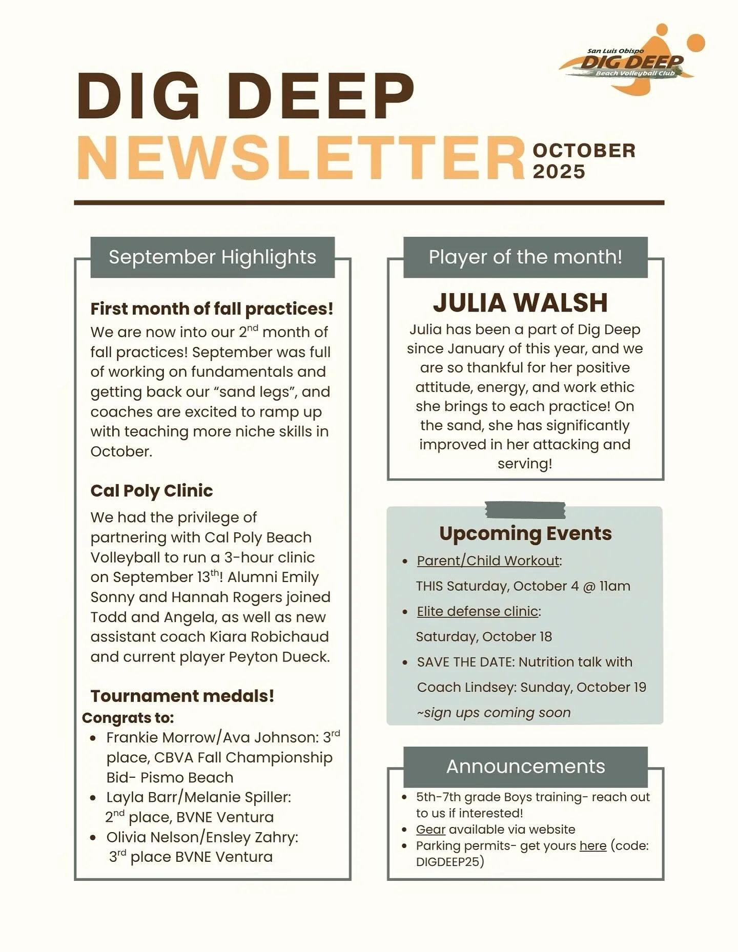 Our first newsletter! 🗞️ Here&rsquo;s what we&rsquo;ve been up to at Dig Deep! Happy October!🎃