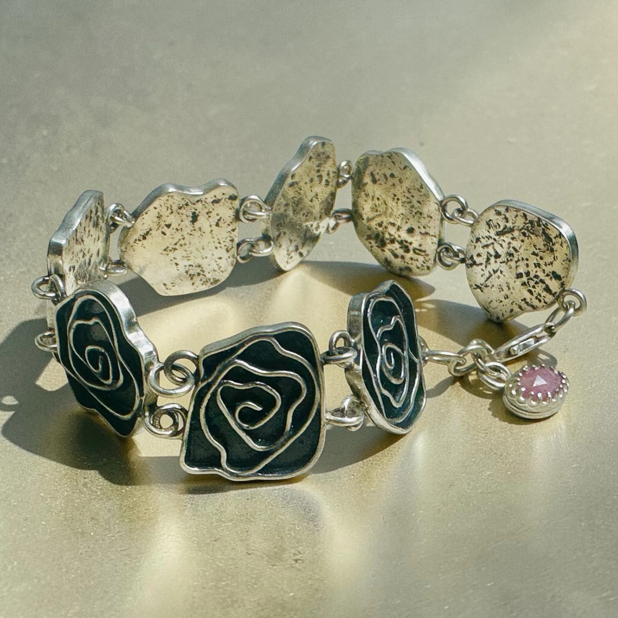 Roses and Romance Sterling Silver Bracelet