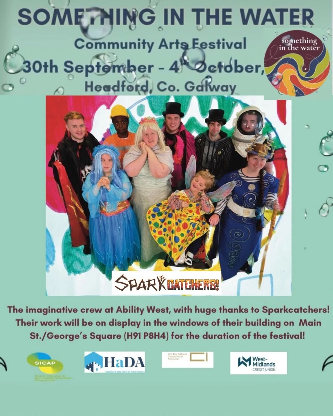 Check out the class Sparkcatchers! photographs we created with everyone at the Headford Hub Ability West, check them out in their windows on Main Street, George&rsquo;s Square Headford H91P8H4 as part of Something in the Water Festival 30th - 4th Oct