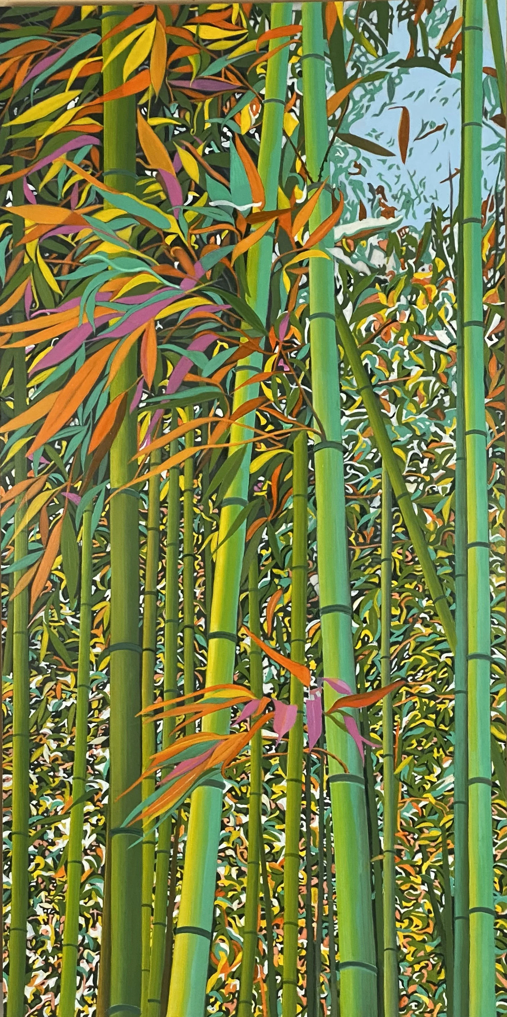 Bamboozled 1   Acrylics on Gesso board, 18" x 36"