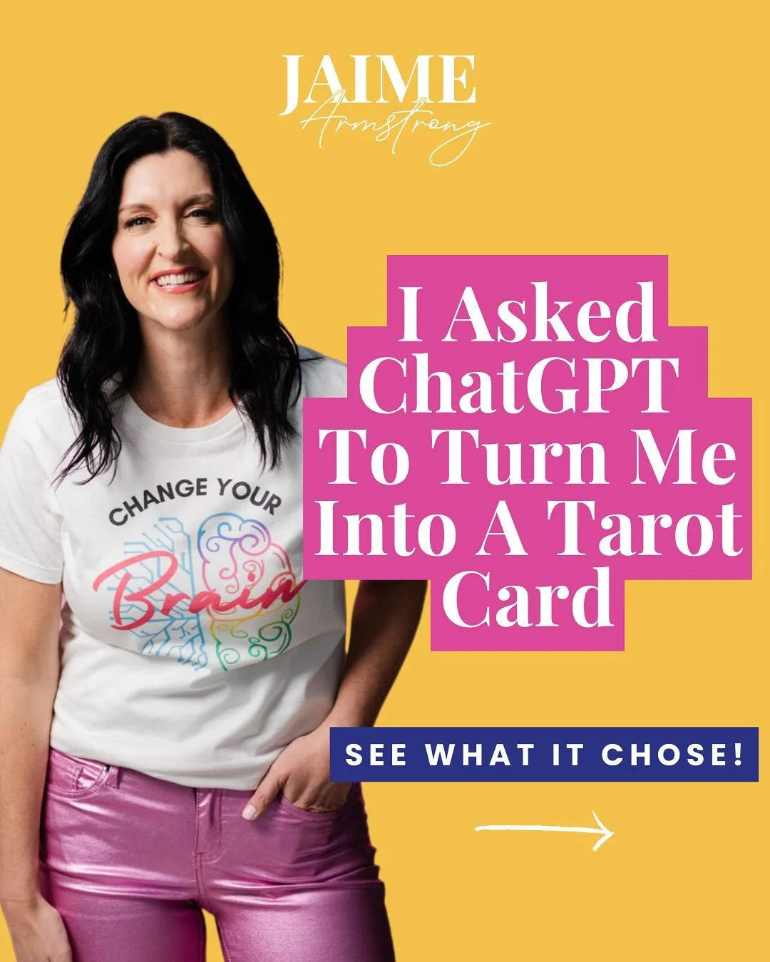 Turns out, I LOVE me as a Tarot card! Great choice ChattyG (as my ChatGPT prefers to be called) 😂
&nbsp;
Based on all it knows about me, here&rsquo;s why it chose me as the High Priestess and what it means:
&nbsp;
Meaning: 
Jaime as the High Prieste